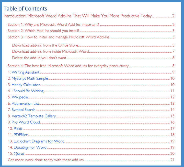 hyperlink table of contents in word for mac